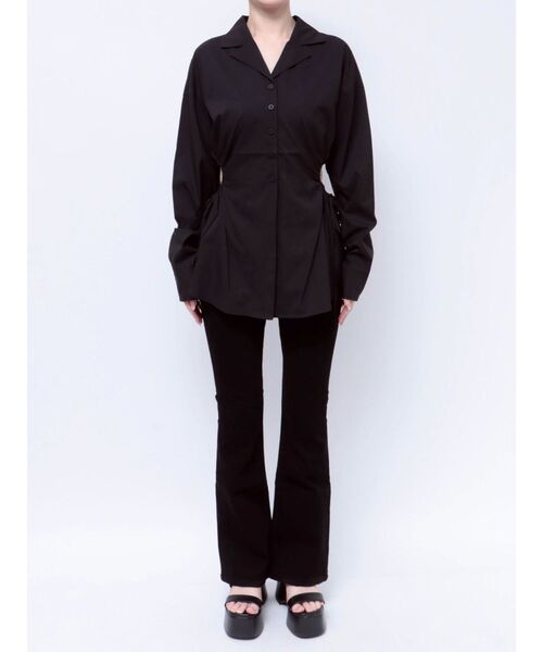 EMODA(エモダ)の「サイドオープンシェイプシャツ(シャツ/ブラウス・レディース・ブルー/アイボリー/ブラック・FREE)」の10枚目の写真