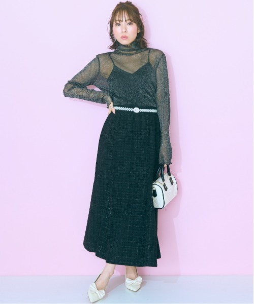 marun（マルン）の「＜大きいサイズ＞ ツイードマーメイドスカート marun（スカート・レディース・ブラック/アイボリー/ピンク・5L/4L/3L/LL/L）」の22枚目の写真