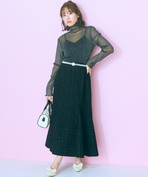 marun（マルン）の「＜大きいサイズ＞ ツイードマーメイドスカート marun（スカート・レディース・ブラック/アイボリー/ピンク・5L/4L/3L/LL/L）」の20枚目の写真