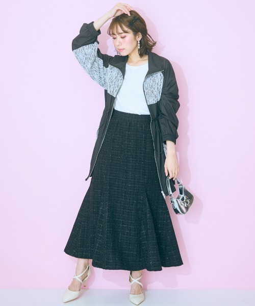 marun（マルン）の「＜大きいサイズ＞ ツイードマーメイドスカート marun（スカート・レディース・ブラック/アイボリー/ピンク・5L/4L/3L/LL/L）」の15枚目の写真