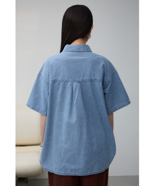 AZUL by moussy（アズールバイマウジー）の「シャンブレーオーバーシャツ（シャツ/ブラウス・レディース・ダークブルー/ライトブルー・FREE）」の12枚目の写真