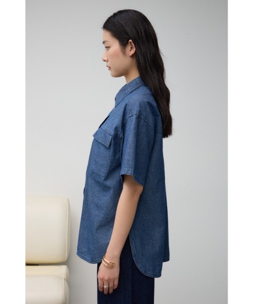 AZUL by moussy（アズールバイマウジー）の「シャンブレーオーバーシャツ（シャツ/ブラウス・レディース・ダークブルー/ライトブルー・FREE）」の21枚目の写真