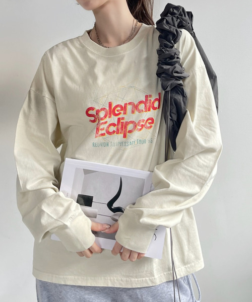 Ada.(エイダ)の「フェスデザイン ヴィンテージライク 長袖 Tシャツ(Tシャツ/カットソー・レディース・アイボリー/オートミール/チャコール・FREE)」の19枚目の写真