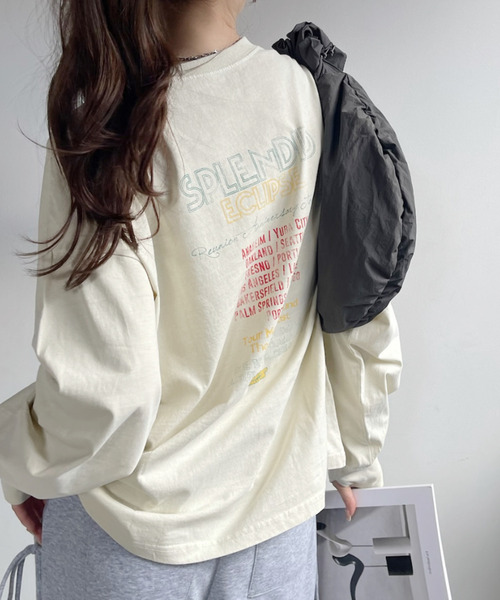 Ada.(エイダ)の「フェスデザイン ヴィンテージライク 長袖 Tシャツ(Tシャツ/カットソー・レディース・アイボリー/オートミール/チャコール・FREE)」の21枚目の写真