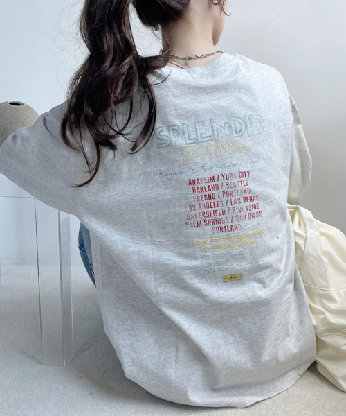 Ada.(エイダ)の「フェスデザイン ヴィンテージライク 長袖 Tシャツ(Tシャツ/カットソー・レディース・アイボリー/オートミール/チャコール・FREE)」の6枚目の写真
