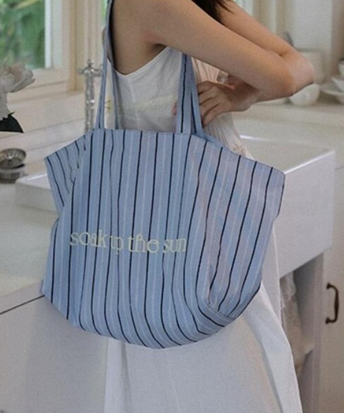 【日本未入荷】PARFOIS|ストライプ ラージサイズ トートバッグ LA VORAGINE(ラ ヴォラジネ)の「大容量ストライプトートバッグ