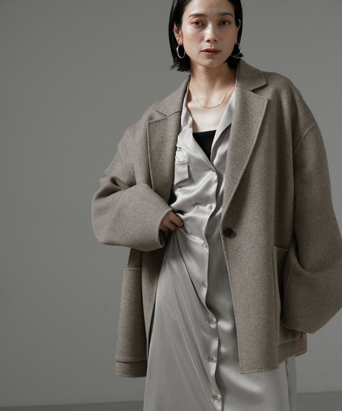 シェリエsheller　ピュアラムウールジャケットコート pure lambs wool jacket coat – shéller / シェリエ