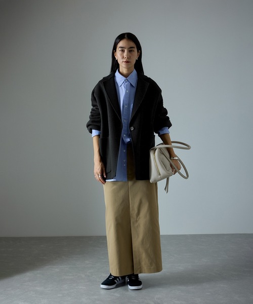 アダムエロぺ ウール リバーコート カーキ色 ショート L 楽天市場