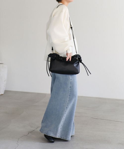 select MOCA（セレクトモカ）の「2WAYギャザーハンドルバッグ（ハンドバッグ・レディース・ベージュ/ブラック・FREE）」の22枚目の写真