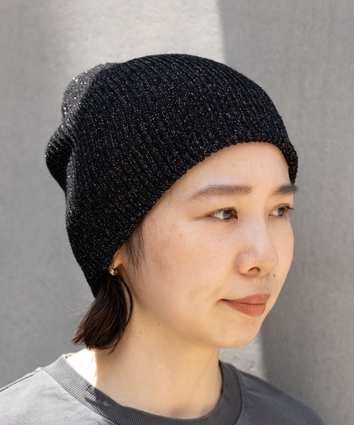 LEPSIM(レプシィム)の「ラメ混ニットビーニー 131049(ニットキャップ/ビーニー・レディース・チャコールグレー/ブルー/アイボリー/ブラック・ONE SIZE)」の15枚目の写真