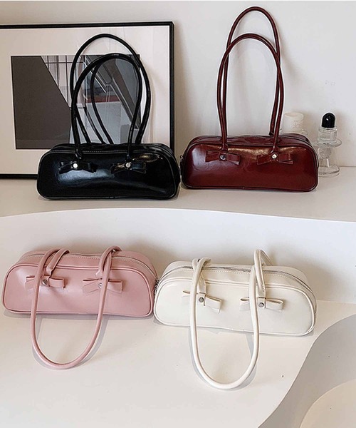 セール】リボン付きワイドボストンバッグ（ハンドバッグ）｜NANEA