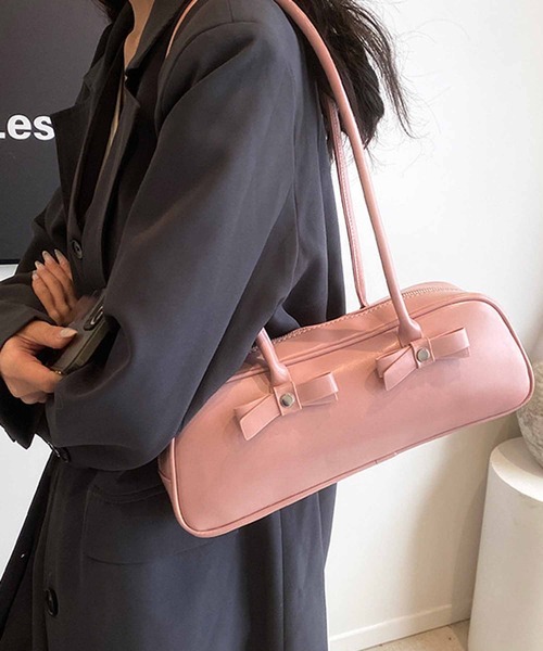 セール】リボン付きワイドボストンバッグ（ハンドバッグ）｜NANEA