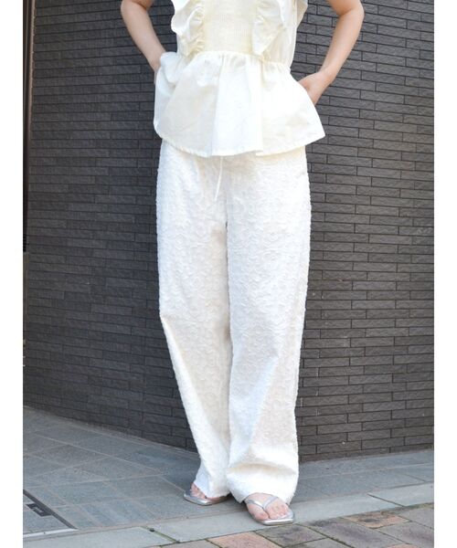 Ungrid（アングリッド）の「ジャカードラフパンツ（その他パンツ・レディース・ブラック/グリーン/オフホワイト・FREE）」の4枚目の写真