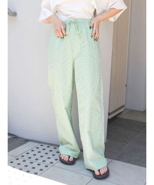 Ungrid（アングリッド）の「ジャカードラフパンツ（その他パンツ・レディース・ブラック/グリーン/オフホワイト・FREE）」の7枚目の写真