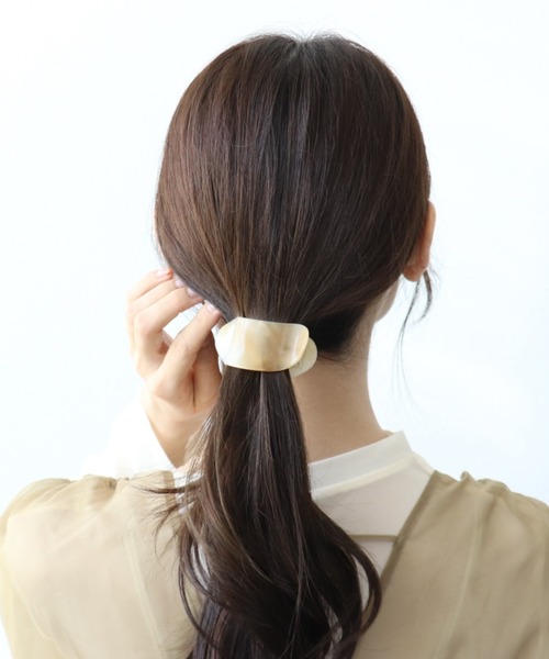 セール】マーブルフィットクリップ（バレッタ/ヘアクリップ）｜Three