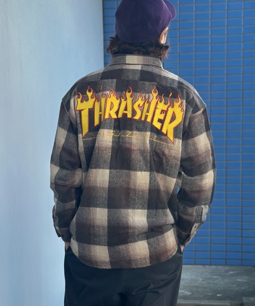【THRASHER/スラッシャー】バック刺繍ネルチェックシャツ(シャツ/ブラウス)|THRASHER(スラッシャー)