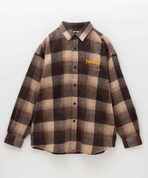 【THRASHER/スラッシャー】バック刺繍ネルチェックシャツ（シャツ/ブラウス）｜THRASHER（スラッシャー）