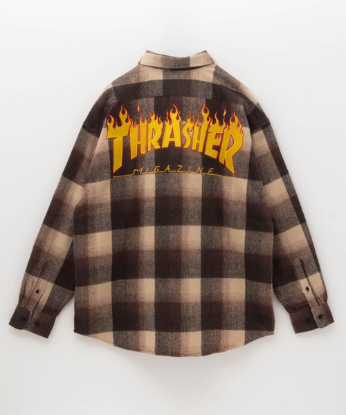 【THRASHER/スラッシャー】バック刺繍ネルチェックシャツ（シャツ/ブラウス）｜THRASHER（スラッシャー）