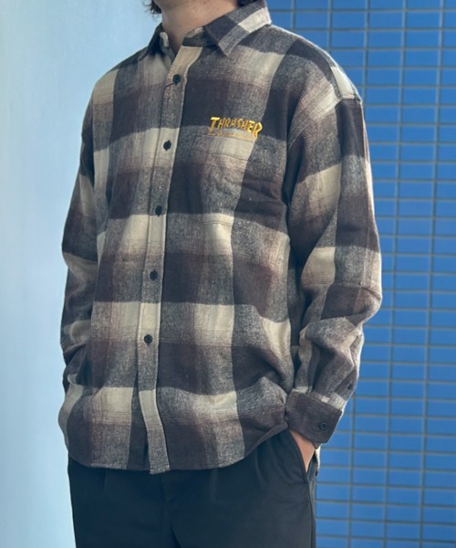 【THRASHER/スラッシャー】バック刺繍ネルチェックシャツ（シャツ/ブラウス）｜THRASHER（スラッシャー）