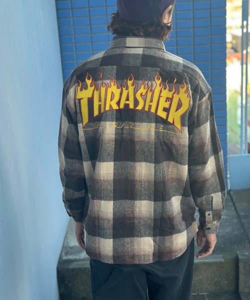 【THRASHER/スラッシャー】バック刺繍ネルチェックシャツ（シャツ/ブラウス）｜THRASHER（スラッシャー）