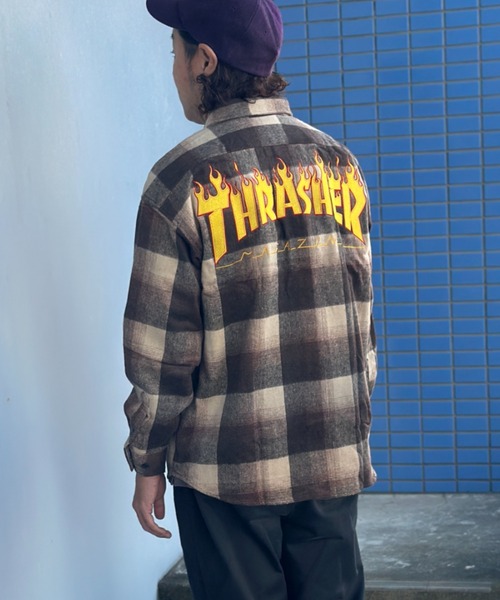 【THRASHER/スラッシャー】バック刺繍ネルチェックシャツ（シャツ/ブラウス）｜THRASHER（スラッシャー）
