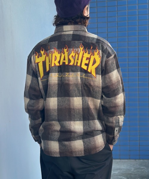 【THRASHER/スラッシャー】バック刺繍ネルチェックシャツ（シャツ/ブラウス）｜THRASHER（スラッシャー）