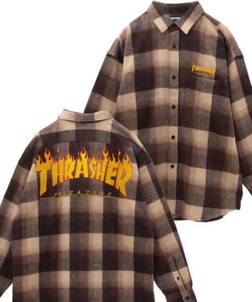 【THRASHER/スラッシャー】バック刺繍ネルチェックシャツ（シャツ/ブラウス）｜THRASHER（スラッシャー）