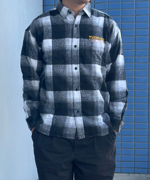 【THRASHER/スラッシャー】バック刺繍ネルチェックシャツ（シャツ/ブラウス）｜THRASHER（スラッシャー）