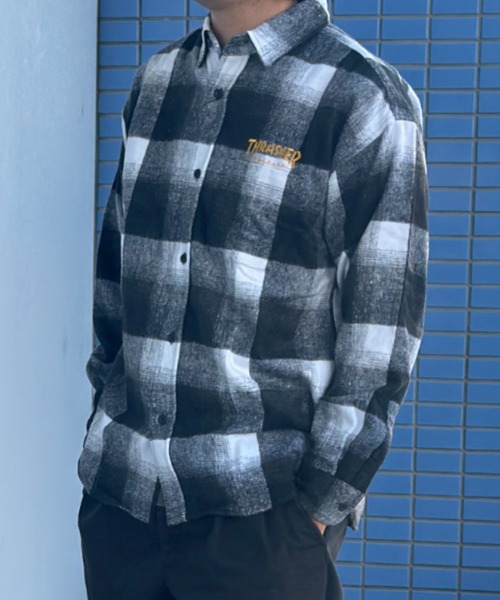 【THRASHER/スラッシャー】バック刺繍ネルチェックシャツ（シャツ/ブラウス）｜THRASHER（スラッシャー）