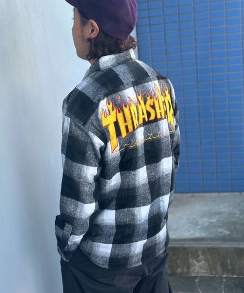 【THRASHER/スラッシャー】バック刺繍ネルチェックシャツ（シャツ/ブラウス）｜THRASHER（スラッシャー）