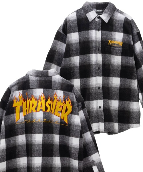 【THRASHER/スラッシャー】バック刺繍ネルチェックシャツ（シャツ/ブラウス）｜THRASHER（スラッシャー）