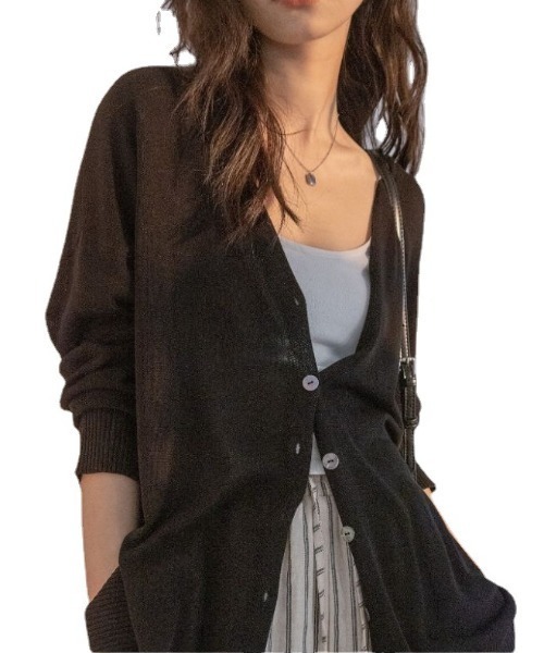 B'day（ビーデイ）の「【 B'day / ビーデー 】【冷房・ 紫外線・日焼け対策】バルーンスリーブシアーカーディガン（カーディガン/ボレロ・レディース・ブラック/グレー・FREE）」の18枚目の写真