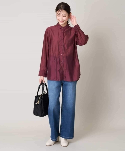 a.v.v(アーヴェヴェ)の「バックタックシアーシャツ(シャツ/ブラウス・レディース・ボルドー/ブルー/ブラック・36/38/42/34/40)」の19枚目の写真