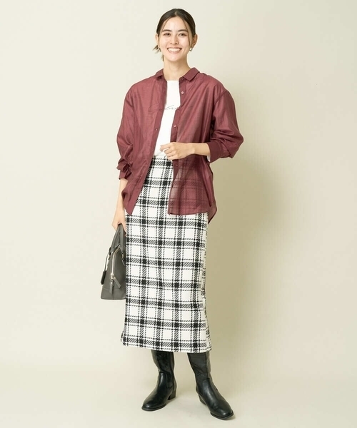 a.v.v(アーヴェヴェ)の「バックタックシアーシャツ(シャツ/ブラウス・レディース・ボルドー/ブルー/ブラック・36/38/42/34/40)」の8枚目の写真