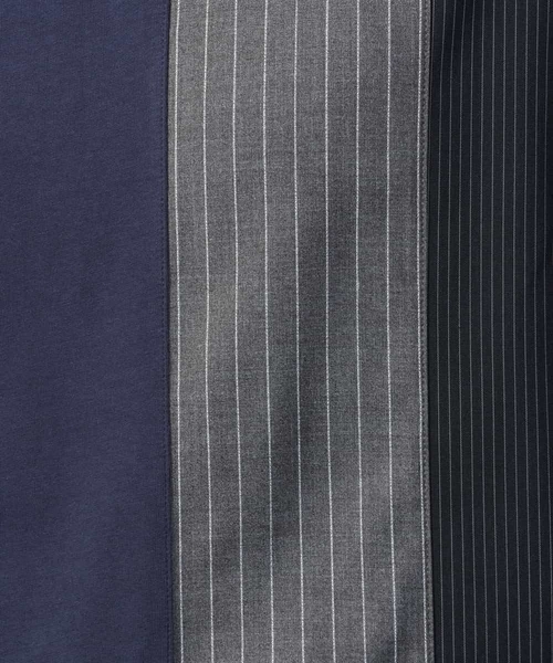 a.v.v（アーヴェヴェ）の「【主役TOPS】ストライプ切替カットソー(デザテクシリーズ）（Tシャツ/カットソー・メンズ・ホワイト/ネイビー・46/48/50）」の10枚目の写真