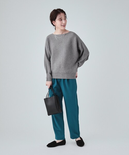 DRESKIP(ドレスキップ)の「◆【高レビュー/洗える】優しく上品に リブドルマン お袖フェイクパールニット(ニット/セーター・レディース・ピンク系/グリーン/ライトベージュ/ブラック/チャコールグレー/イエロー・00)」の13枚目の写真