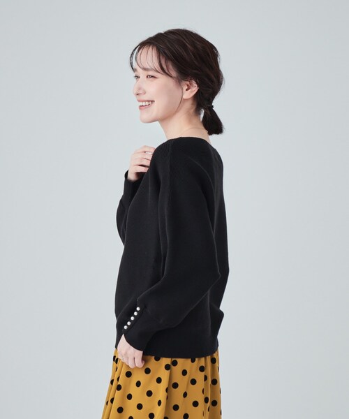 DRESKIP(ドレスキップ)の「◆【高レビュー/洗える】優しく上品に リブドルマン お袖フェイクパールニット(ニット/セーター・レディース・ピンク系/グリーン/ライトベージュ/ブラック/チャコールグレー/イエロー・00)」の16枚目の写真