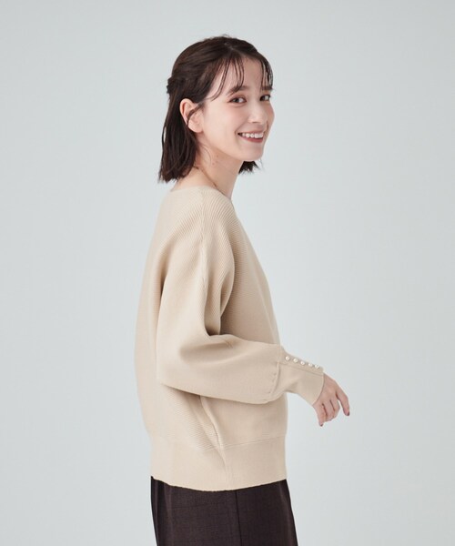 DRESKIP(ドレスキップ)の「◆【高レビュー/洗える】優しく上品に リブドルマン お袖フェイクパールニット(ニット/セーター・レディース・ピンク系/グリーン/ライトベージュ/ブラック/チャコールグレー/イエロー・00)」の20枚目の写真