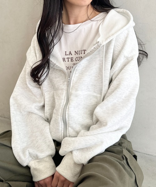 CLEA（クレア）の「無地裏起毛ジップパーカー（パーカー）」 - WEAR