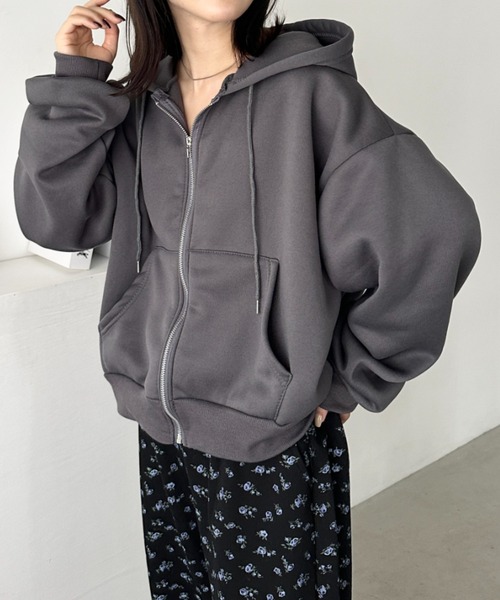 CLEA（クレア）の「無地裏起毛ジップパーカー（パーカー）」 - WEAR