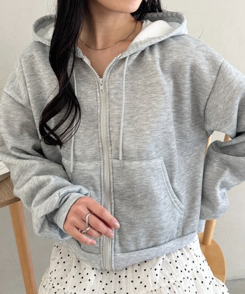 セール】無地裏起毛ジップパーカー（パーカー）｜CLEA（クレア）の