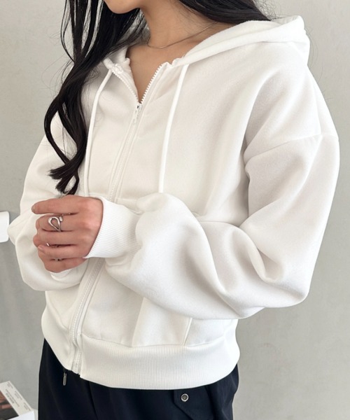 セール】無地裏起毛ジップパーカー（パーカー）｜CLEA（クレア）の