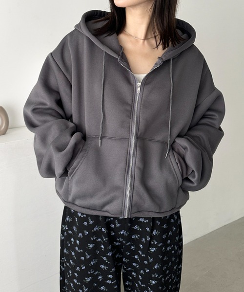 セール】無地裏起毛ジップパーカー（パーカー）｜CLEA（クレア）の