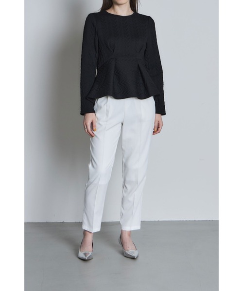 &. NOSTALGIA（アンドドットノスタルジア）の「ケーブルジャガードペプラムカットソー（Tシャツ/カットソー・レディース・アイボリー/ブラック・M）」の10枚目の写真