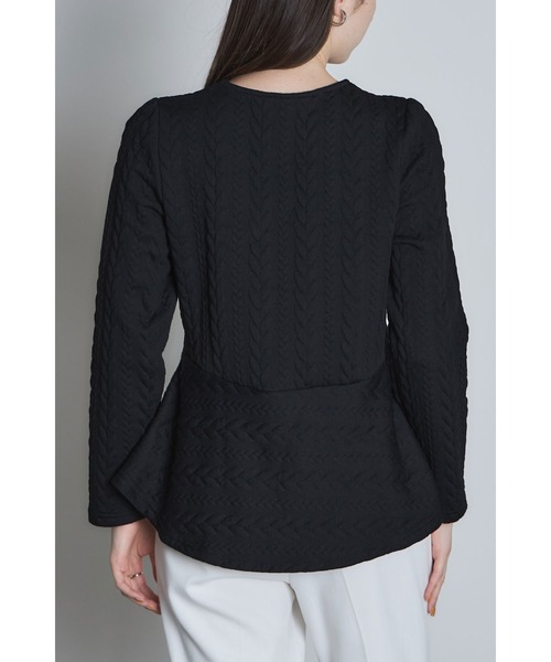 &. NOSTALGIA（アンドドットノスタルジア）の「ケーブルジャガードペプラムカットソー（Tシャツ/カットソー・レディース・アイボリー/ブラック・M）」の14枚目の写真