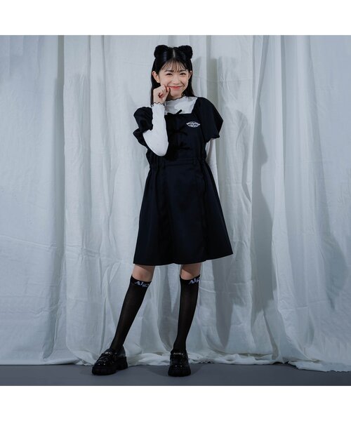 algy(アルジー)の「ガーリーロゴシアーハイソックス(ソックス/靴下・キッズ・オフホワイト/ブラック・24/21)」の10枚目の写真