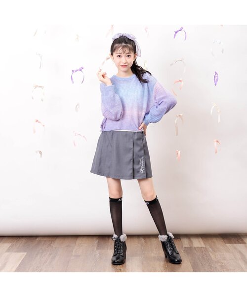 algy(アルジー)の「ガーリーロゴシアーハイソックス(ソックス/靴下・キッズ・オフホワイト/ブラック・24/21)」の9枚目の写真