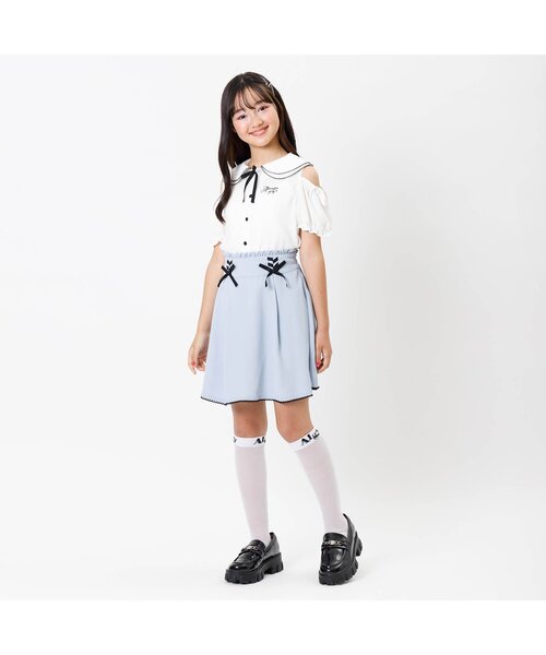 algy(アルジー)の「ガーリーロゴシアーハイソックス(ソックス/靴下・キッズ・オフホワイト/ブラック・24/21)」の19枚目の写真