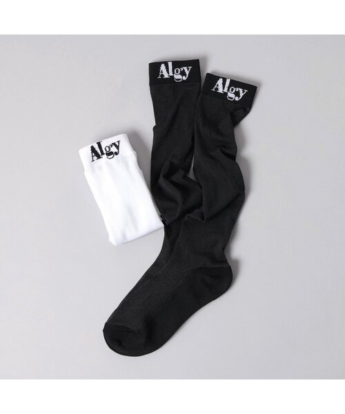 algy(アルジー)の「ガーリーロゴシアーハイソックス(ソックス/靴下・キッズ・オフホワイト/ブラック・24/21)」の16枚目の写真