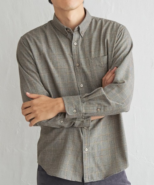 ikka(イッカ)の「イージーケアフランネルチェックシャツ(シャツ/ブラウス・メンズ・チャコールグレー/ネイビー/ベージュ・S/M/L/XL)」の3枚目の写真